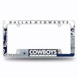 Rico Industries NFL Dallas Cowboys Primary 12' x 6' Chrome All Over Automotive License Plate Frame for Car/Truck/SUV
