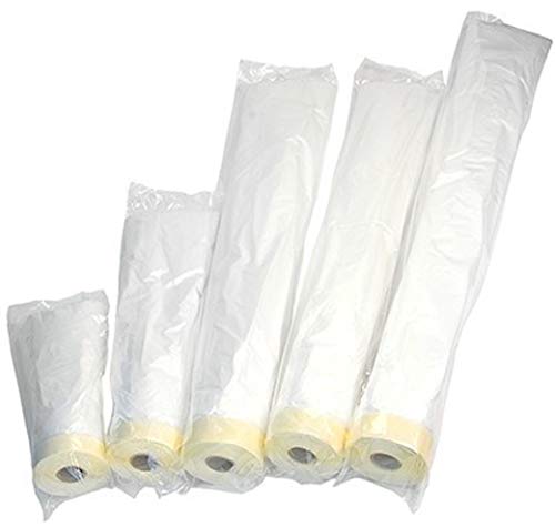 Rugoplast - Rollo de plástico con cinta, protector de todo tipo de superficies, especial pintores, cubre muebles, suelo, pared, ventanas, 180 x 25 Cover