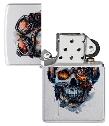 Encendedor Zippo Steampunk Skull Satin Chrome miniatura 4