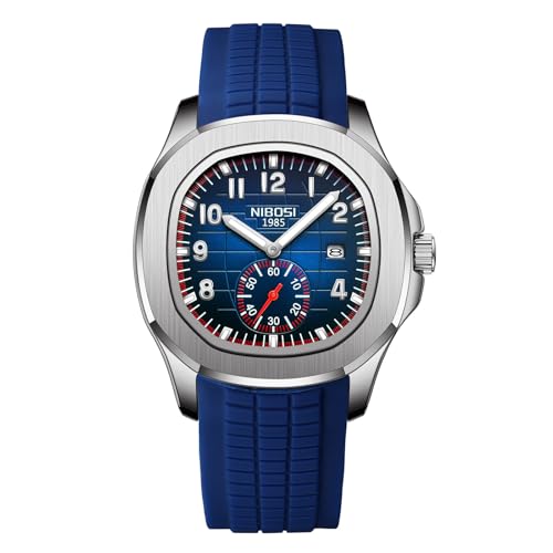 Montre quartz homme avec date et cadran lumineux bracelet silicone étanche