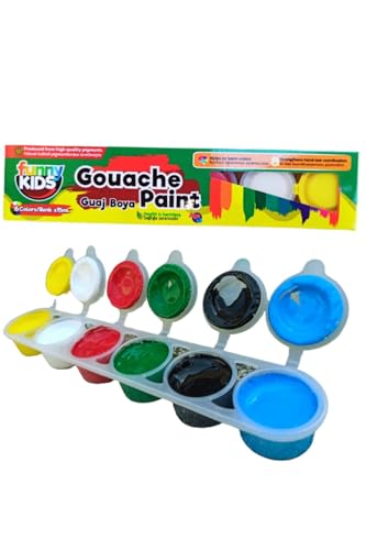 Gouache Paint karışık, Guaj Boya 6 Renkli, Seramik Hamuru, Resim Seti, Kil Çamuru için
