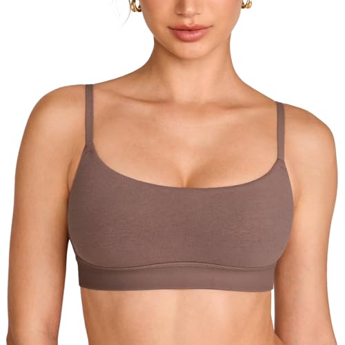 Image of INLYRIC Women's Cotton Bralette - Wireless Unlined Sleep Comfortable Seamless Cami Bra