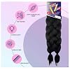 Supreme Super X TZ Braid Pre Stretched Pre Cut Pre Combed Expression Hair for Braiding 2 Bundles in 1 Pack 48 Inches (1B)