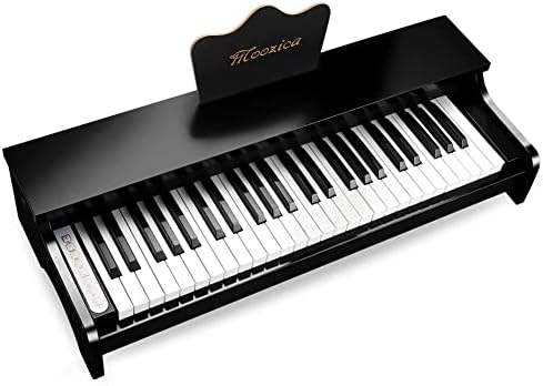MOOZICA Beginning Piano, Solid Wood Multi-functional Digital Keyboard Piano for Beginner Piano For Kids (49 Keys-Black) (black2)