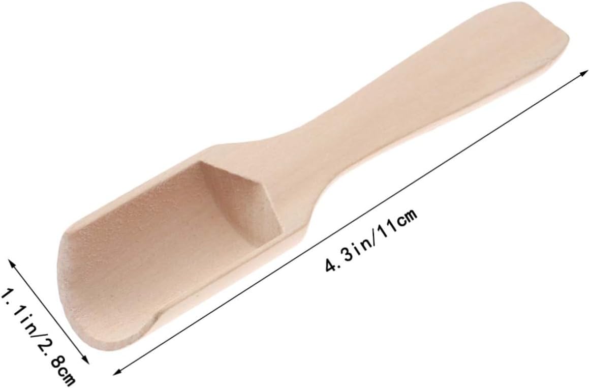15pcs Wooden Tea Scoops and Salt Shovels, Small Flat Handle Scoop 2.8x11cm, Teaware Accessories for Tea Leaves, Spices, and Condiments in Kitchen and Dining