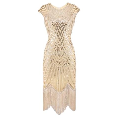 FNKDOR Elegant V Neck Tassel Flapper Dress Cover