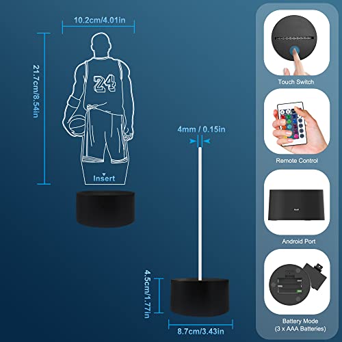 Basketbal Speler Kinderen Nachtkastje Licht, Attivolife 3D Illusie Nacht Lamp Verjaardag Geschenken voor Sport Minnaar… - Afbeelding 8