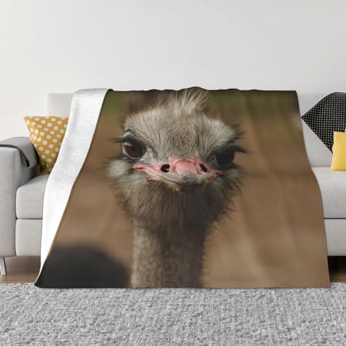 Couverture douce flanelle EdWal autruche plaid canapé lit léger chaud