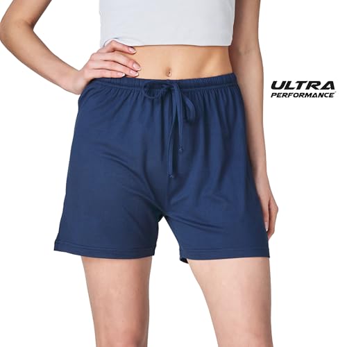 Image of Ultra Performance 3 Pack Womens Boxer Shorts Soft Pajama Sleep Lounge Short | 95% polyester, 5% spandex; moisture-wicking; ideal for sleeping, lounging, casual wear, pajama pj shorts, Yummy shorts women