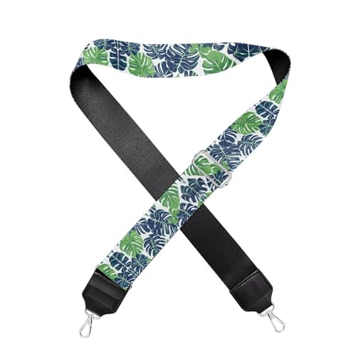 Image of GLENLCWE Monstera Leaf Wide Purse Strap for Women Green Leaves Replacement Belt Adjustable Shoulder Strap for Crossbody /Handbag /Canvas