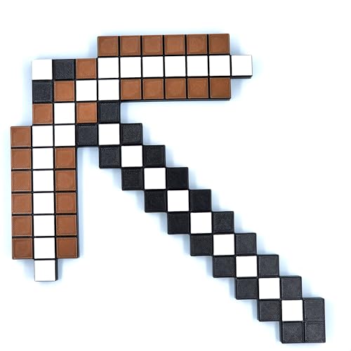 Image of 3D Printed Pixelated Pickaxe Toy | Block-Style Roleplay Prop | PLA Plastic | Safe & Durable Cosplay Accessory for Kids & Game Fans