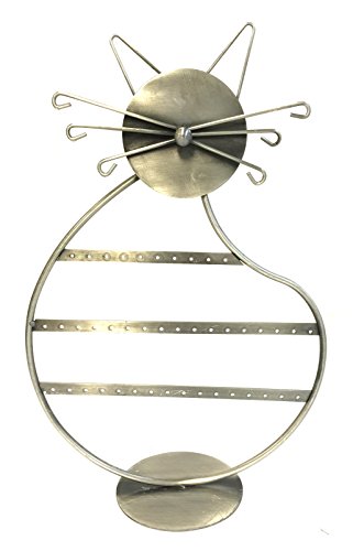 Bejeweled Display Cat Shape Antique Silver Wire Earring Holder/Earring Tree/Earring Oraganizer/Earring Stand/Earring Display