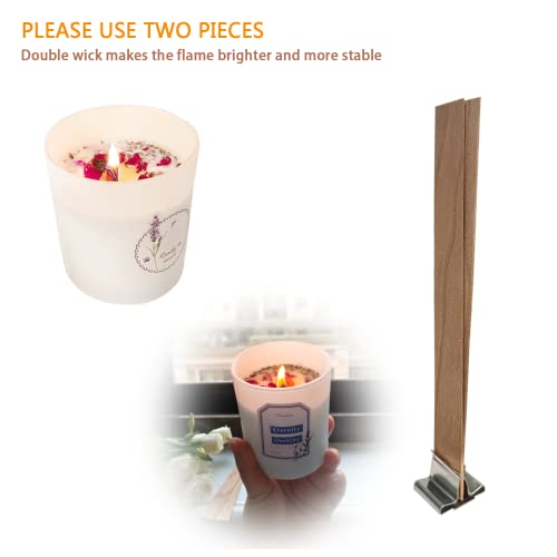 194 Pcs Wooden Candle Wicks Kit For Candle Making, With Flowers And Wood Wicks Bases, Smokeless Wooden Candle Wicks, 50 Iron Stander, 40 Stickers And 4 Bags Of Dry Flower #TOP2