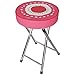 Laroom Tabouret Pliable en Acier Inoxydable avec siège en PVC Rose