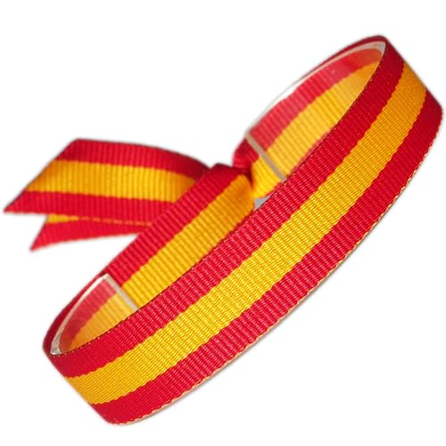 GOS Best Supplies Pulsera De Tela Colores de la Bandera de España 1 pulsera 32 cm x 1,5 cm