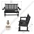 Mosbrisa Poly Lumber Patio Glider, Durable HIPS Material, Weather-Resistant Swing Bench for Outdoor Porch Garden (Black, 2-Seater)