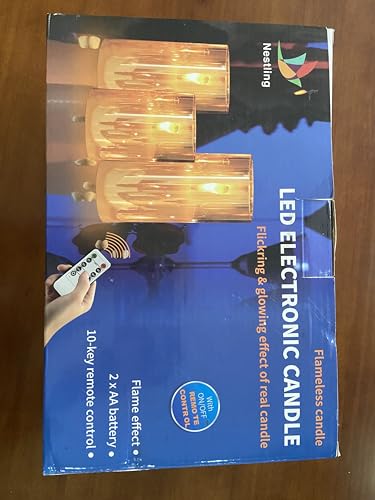 Nestling 5827-2-US1 Gray Glass Flameless Candles Flickering thumb #7