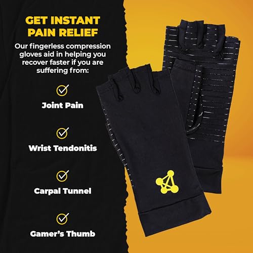 image for CopperJoint Arthritis Gloves, Fingerless Hand Compression Glove Women 