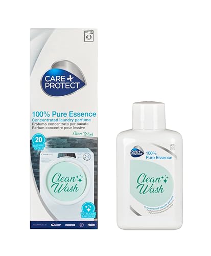 CARE + PROTECT Clean Wash, Esencia 100% Pura, Fragancia de Lavandería para Lavadoras, Esencia Concentrada para Ropa y Ropa, Fórmula Activa de Larga Duración, hasta 5 semanas, 20 ciclos, 100ml