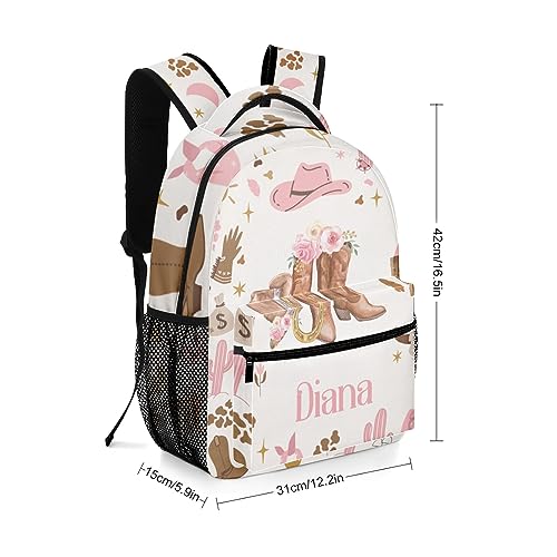 Floral Cowgirl Wild Hoots Hats Personalized School Backpack for Kid-Boy/Girl Primary Daypack Travel Bookbag2