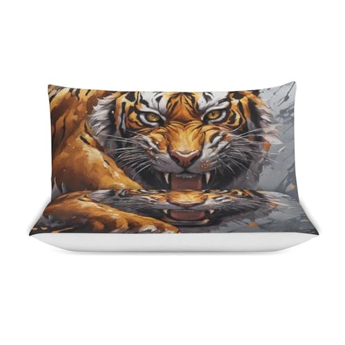 ZGDPBYF Conjunto de capa de edredom de pelúcia Tiger Wildlife, super macio, presas de tigre e garras