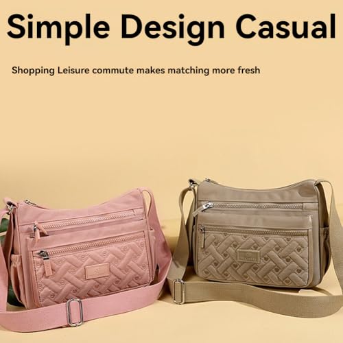 Apparenth Crossbody Bag, Large Capacity Waterproof Nylon Shoulder Messenger Bag, Multi Pocket Crossbody Bag2