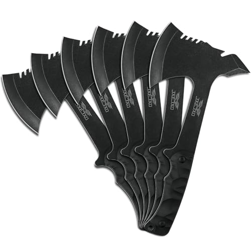 JXE JXO Throwing Axe Sets, Overall 10.2in 6Pack Throwing Tomahawk, Full Tang 420HC Stainless Steel, Design for Hawks Throwing Recreation and Competition