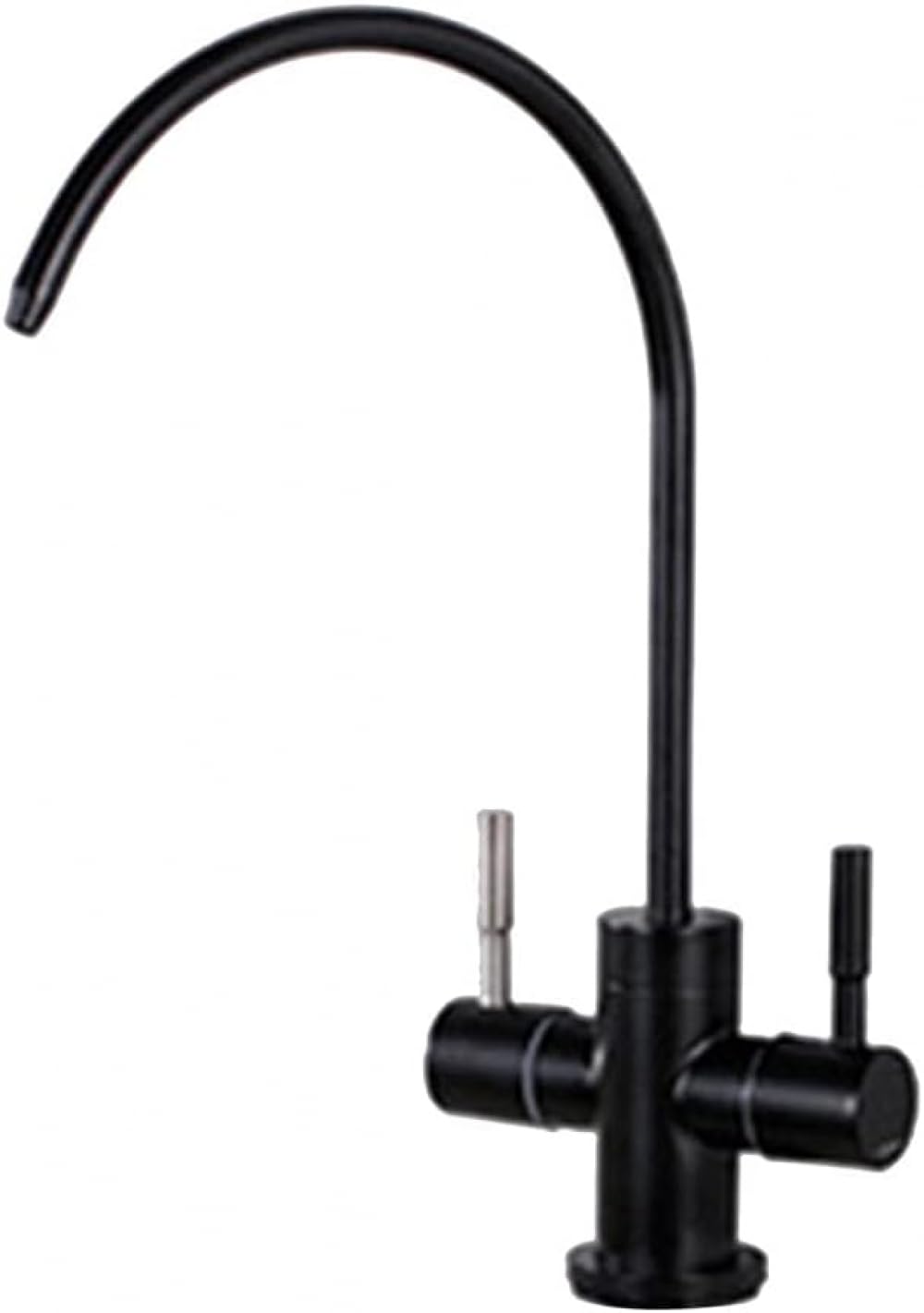 QHQQXN Kran z filtrem wody pitnej Zlew kuchenny Czarny Obrót o 360 stopni Zlew kuchenny Kran oczyszczający Pasuje do wszystkich systemów filtrów wody i systemów odwróconej osmozy-D