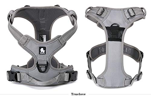 WINHYEPET Truelove Hundegeschirr No-Pull Reflektierendes verstellbar Haustiergeschirr mit 2 Leinenclips, einfachem Steuergriff für kleine, zum mittelgroße und große Hunde, TLH5651
