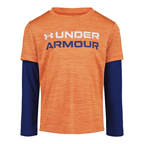Under Armour UA Wordmark Slider LS, Panic Orange/Navy, 4