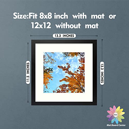 Mbc Mat Borad Center, 12X12 Picture Frames With Plexiglass For Picture 8X8 With Mat Or 12X12 Without Mat, Wall Mounting Display (Black, 3 Pack) #TOP1