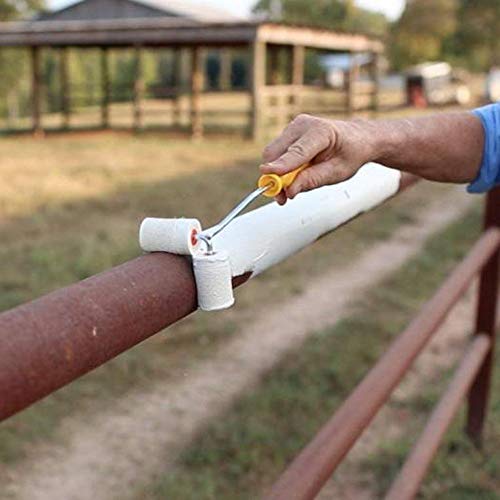 Paint Brush Dual Coating Rolls All Dual Paint Roller Helps Paint Fencing Poles and Corners Dual Paint Roll Paint Railings and Corner Painting Tools (Yellow)