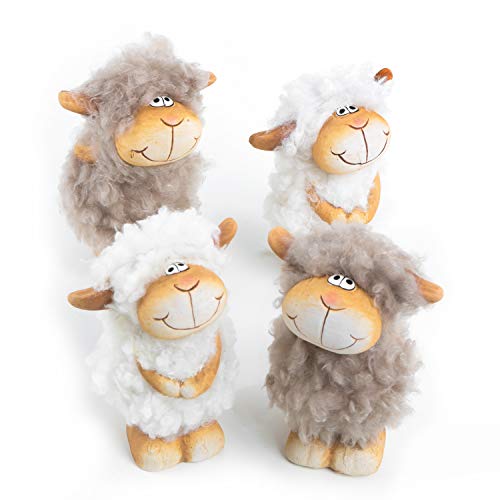 Logbuch-Verlag 4 witzige Schafe Figuren - Osterdeko Deko zum Hinstellen als...
