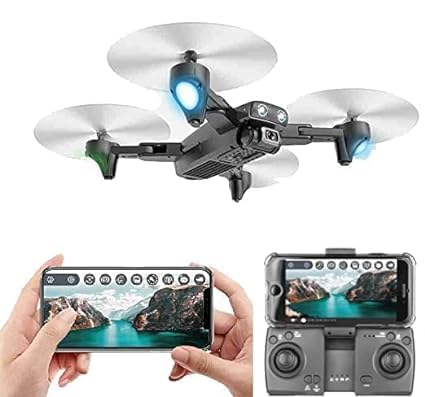 MOKSHIV Pioneer Drone with 4K Camera Live Video, WiFi FPV Drone for Adults with 1600Mah Long Battery, Foldable Remote Control Drone with Dual Camera 4K HD Wide Angle with Dual Flash Lights