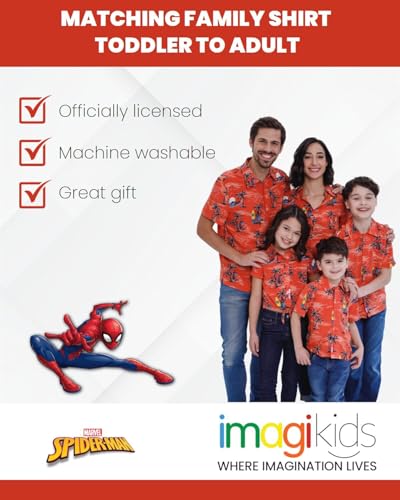 Image of Marvel Spider-Man Matching Family Button Front Hawaiian Shirt