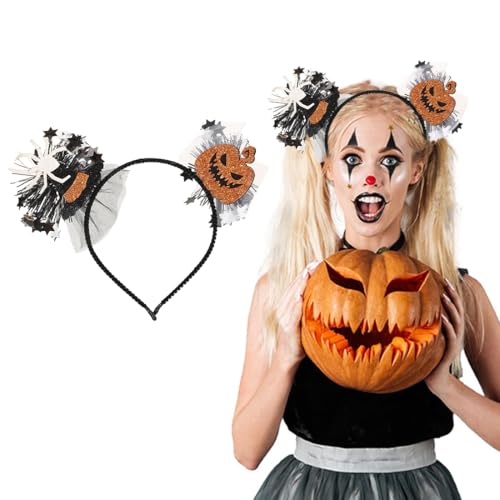 DIFLAX Fita de Halloween, diadema Halloween, diadema de Halloween para crianças, Halloween bandana, orelhas gato Halloween, orelhas para festas de Halloween, carnaval, festa temática de fantasia