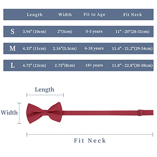 Image of WELROG Classic Pre-Tied Bow Tie for Children & Adults Solid Color Adjustable Bowtie