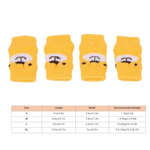 Image of Dog Leg Brace Set, Elastic Joint Support Wraps Protecting Hock Knee Elbow for Daily Recovery Cotton Polyurethane Cartoon Pattern 4 Pack