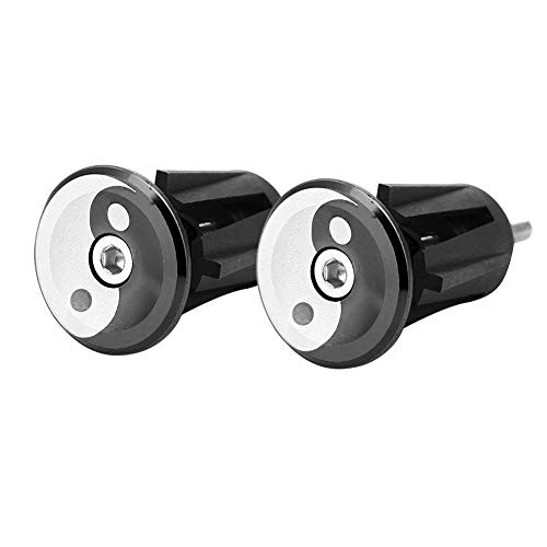 Dilwe Bike Handlebar End Plug, Aluminum Alloy Handle Bar Stoppers with Wrench for Bicycle Accessory(Black)