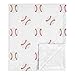 Sweet Jojo Designs Sports Baseball Patch Baby Boy Receiving Security Swaddle Blanket for Newborn or Toddler Nursery Car Seat Stroller Soft Minky - Red and White