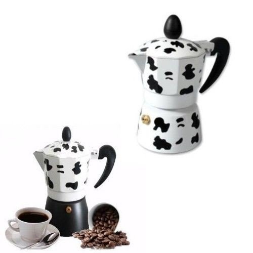 Takestop® CAFFETTIERA Mucca Moka 2 Tazze Tazza