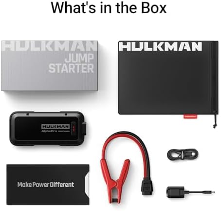Miniatura 9 de Hulkman Alpha Pro - Arrancador de batería de coche de alta capacidad de 44.4 Wh, carga rápida PD65W de entrada y salida rápida, pantalla inteligente