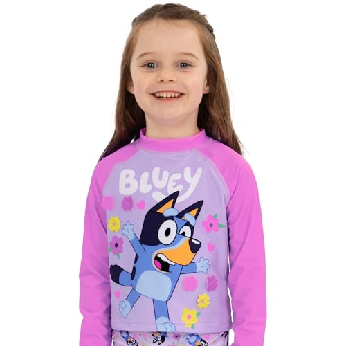 Bluey Swimsuit, Girls Bathing Suit with Frills, Long Sleeve Swimming Suit for Girls2