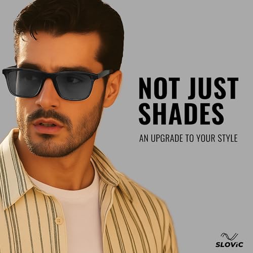 Image of SLOVIC Sunglasses for Men Stylist | UV Protection Goggles for Man | Lightweight & Durable Polycarbonate Material | Unisex Gift for Man & Women | Mens Fashion Sunglasses