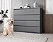 Produktbild FURNIX Kommode mit 8 Schubladen 120 x 37 x 99 cm in Anthrazit/Grau - Schubladenkommode Holz Mehrzweckschrank für Flur Schlafzimmer Wohnzimmer Badezimmer Kinderzimmer als Sideboard Highboard
