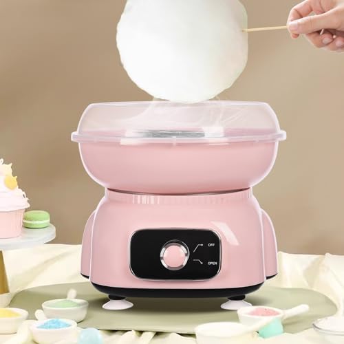Zuckerwattemaschine Set für Dein Zuhause mit 10 Zuckerwatte Stäbchen & Messlöffel,Große Schale Spritzschutz Cotton Candy Machine für Kinder Party – Bild 6