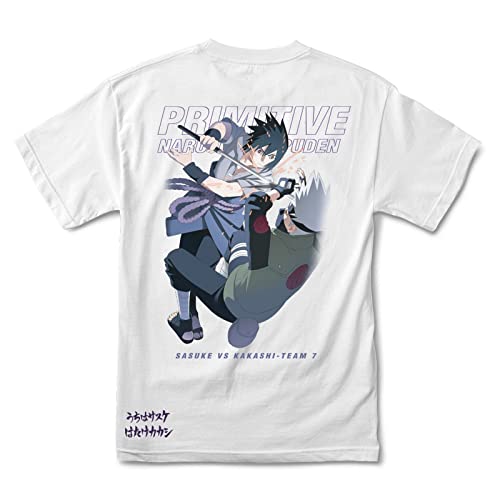 x Naruto Shippuden Sasuke Vs. Kakashi Men's Short Sleeve T Shirt White M