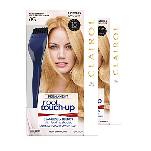 Clairol Root Touch-Up Permanent Hair Color Creme, 8G Medium Golden Blonde, 2 Count