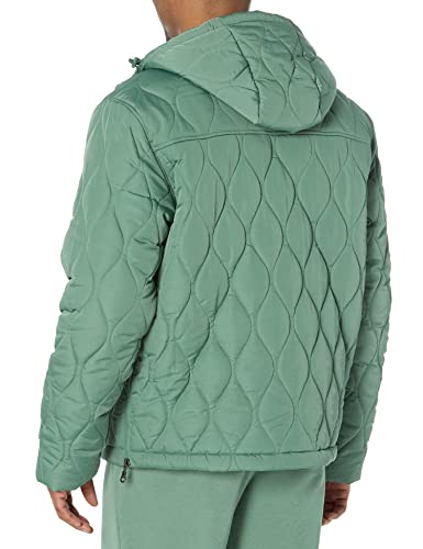 Amazon Essentials Men's Anorak Hooded Quarter-Zip Puffer Coat, Sage Green, Medium image 2