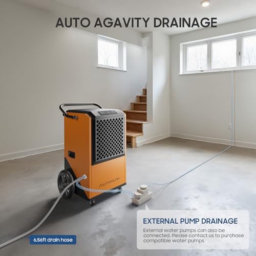 Image of 320 Pint Commercial Dehumidifier,9,000 Sq.Ft Industrial Dehumidifierfor Basement Warehouse,Large Heavy Duty Commercial Grade Dehumidifiers with Drain Hose, Auto Defrost,5-Year Limited Warranty